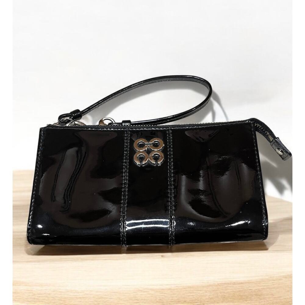 Coach 46726 Julia Op Art Patent Leather Zip Wristlet/Wallet